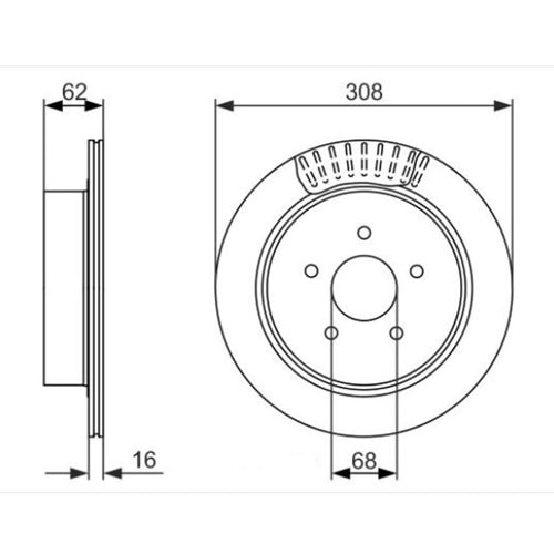 Fren Diski Nissan, İnfiniti Arka - 308 MM