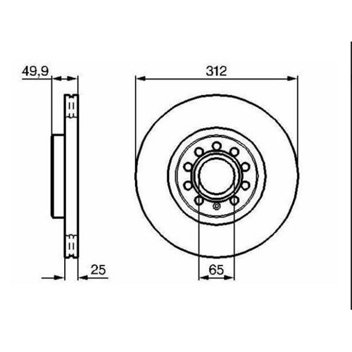 Fren Diski Vw Golf 5, 6, Caddy 3, Jetta 3, Passat, Scirocco Ön - 312 MM - Bosch