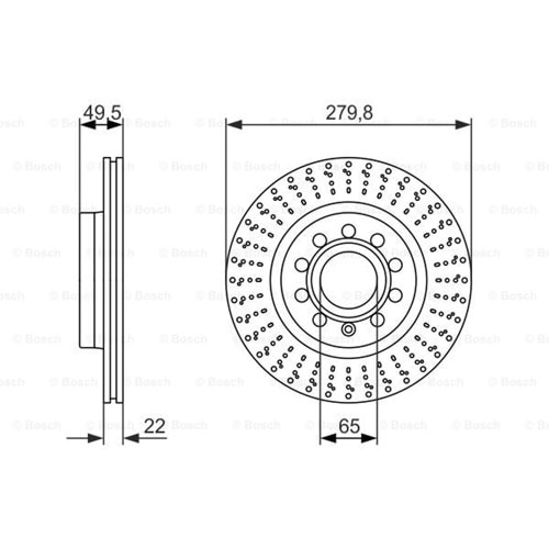 Fren Diski Vw, Audi, Seat Caddy III, Golf V, Golf VI Ön - 280 MM - Bosch
