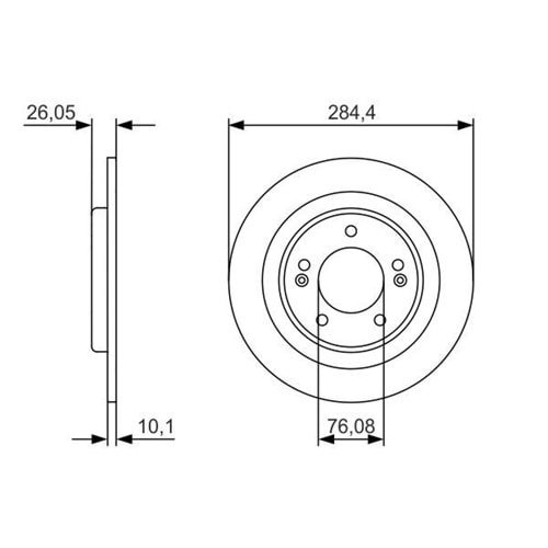 Fren Diski Hyundai I30 1.4, 1.6 Arka - 284 MM - Bosch