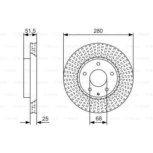 Fren Diski Mazda 3 1.6 2013> Ön - 280 MM - Bosch