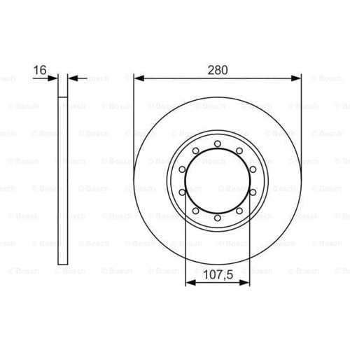 Fren Diski Ford V347, V348 Arka - 280 MM - Bosch