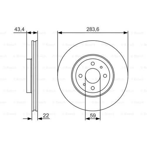 Fren Diski Fiat Alfa 155, Nemo, Doblo, Marea, Linea Ön - 284 MM - Bosch