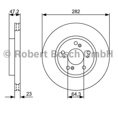 Fren Diski Honda Civic 1,4-1,8, CR-V II 2.0i 02-06 Ön - 282 MM - Bosch