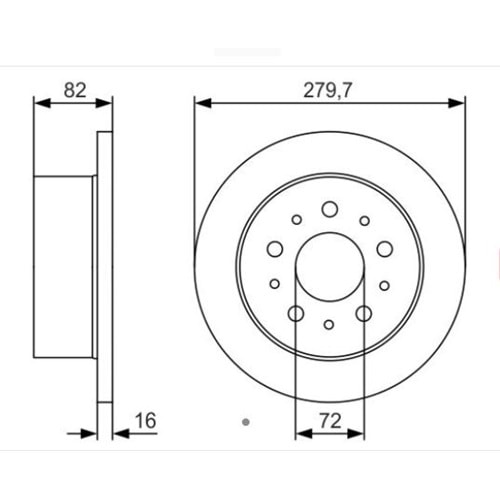 Fren Diski Fiat Ducato, Peugeot Boxer, Citroen Jumper 02>06 Arka - 280 MM
