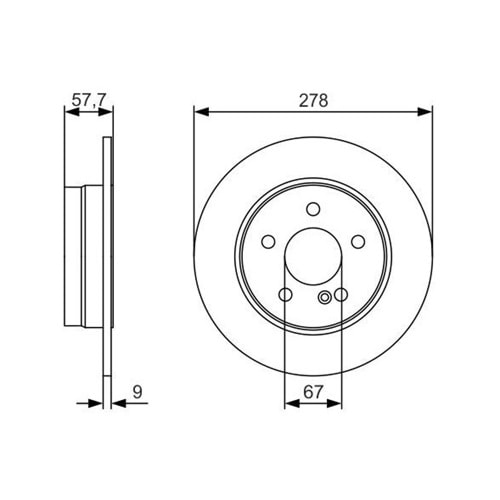 Fren Diski Mercedes C Serisi (W204) C 180 07-14 Arka - 278 MM - Bosch