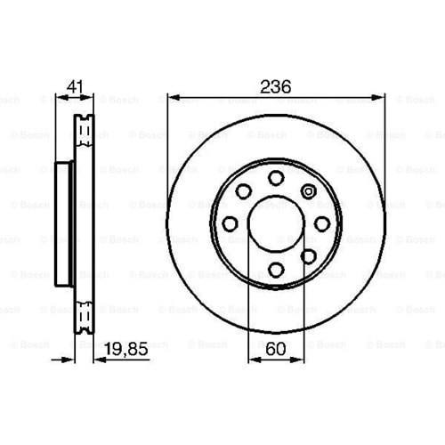 Fren Diski Opel Astra F, Corsa B, C, Chevrolet Calos Ön - 236 MM - Bosch