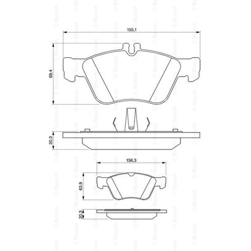 Disk Balata Mercedes E Serisi, SLK, CLK Ön - Bosch