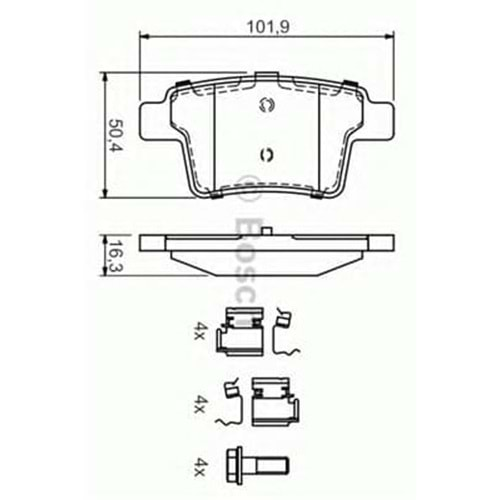 Disk Balata Ford Mondeo III 2.0i 16v Arka - Bosch