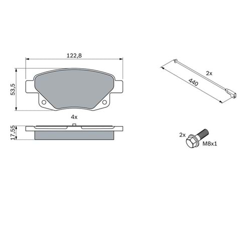Disk Balata Ford Transit V347, V348, Connect Arka - Fişli