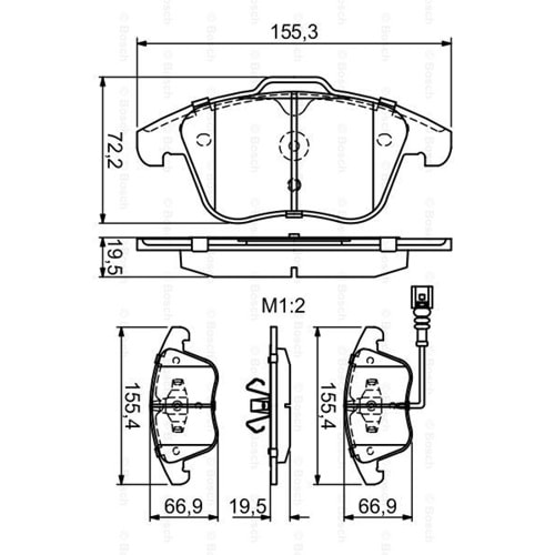 Disk Balata Vw Tiguan, Sharan, Seat Alhambra, Audi Q 3 Ön - Bosch