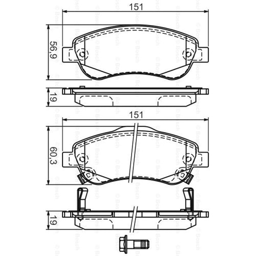 Disk Balata Honda CR-V III, CR-V IV Ön - Bosch