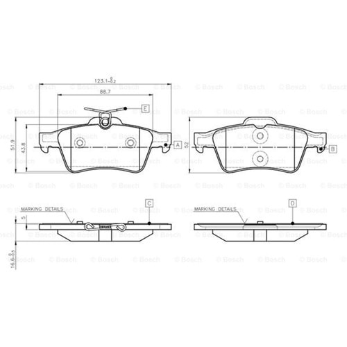 Disk Balata Opel Vectra C, Citroen C 5, Peugeot 508, Ford Focus II, Connect, Volvo Arka - Bosch