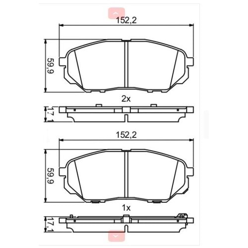Disk Balata Kia Sorento, Hyundai Santa Fe Ön (Saclı) - Bosch