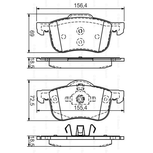 Disk Balata Volvo XC70, V70, S80, S60 Ön - Bosch