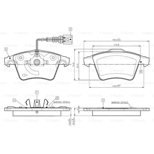 Disk Balata Vw T5 VI KaLIN TİP Ön - Bosch