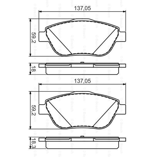 Disk Balata Peugeot 2008, Citroen C3, Opel Crossland Ön - Bosch***