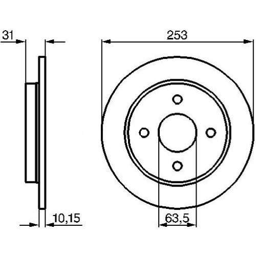 Fren Diski Ford Focus SW 98-04, Scorpio Arka - 253 MM - SYF***