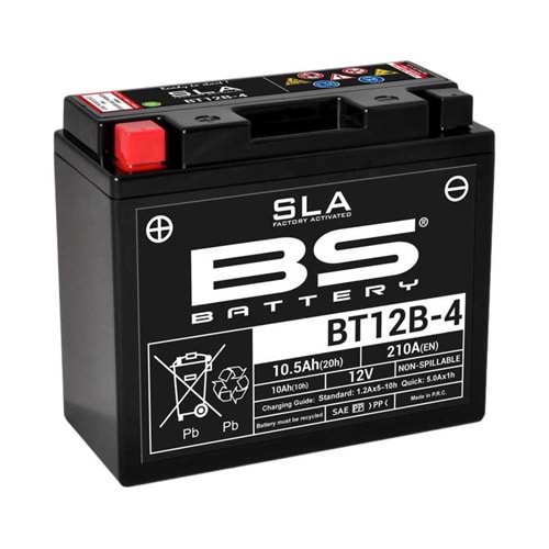 BS BT12B-4 (SLA) 12 V 10.5 Amper 210 A (EN) Motosiklet Aküsü