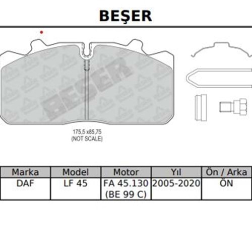 Disk Balata Ön Man 12 153, Isuzu, Renault Midlum (Aksesuarlı)