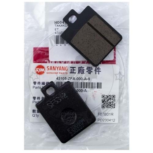 SYM 4310C-ZFA-000-A FREN BALATASI DISK BALATA ARKA SET JET X 125 E5+Plus JETX125 JETX125 E5+Plus JET14