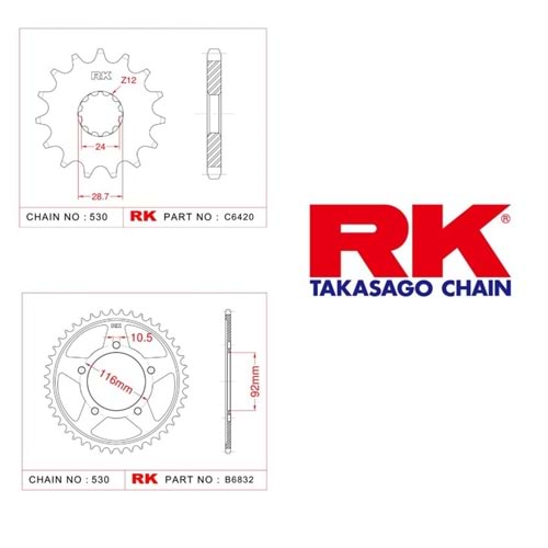 Rk Dişli Seti Kawasaki Zzr 1400 12-16*