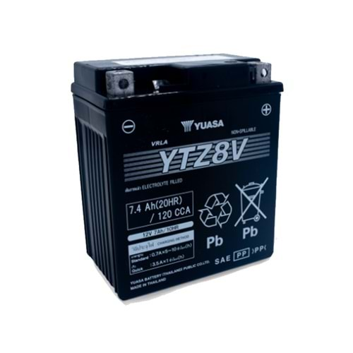 YUASA AKÜ YTZ8V (WC) 12V-7.4 AMPER 120CCA BAKIMSIZ AKÜ