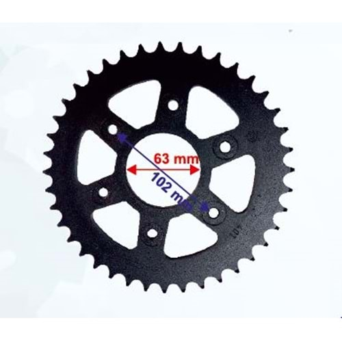 ARKA DİŞLİ 520-40T İÇ 63 mm 6 DELİKLİ BAJAJ DOMİNAR 400 - KTM DUKE 390 ÖM