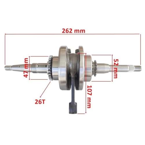 Sevgent Scooter 80 Krank 26T Dişlili (Rulman 47-52 Mm)
