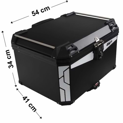 GP Kompozit Universal 75 lt Alüminyum Motosiklet Çantası Siyah