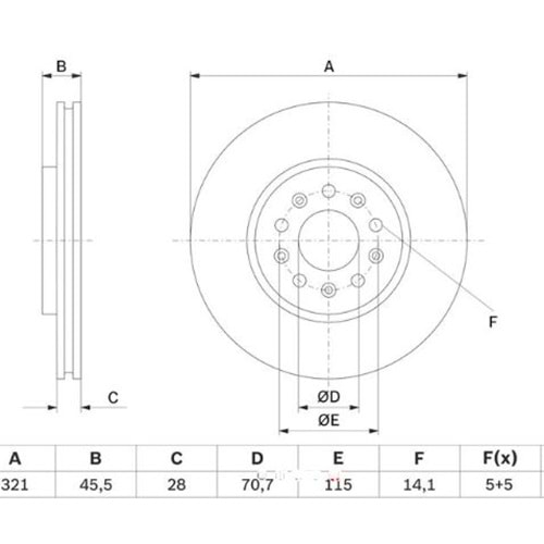 Fren Diski Opel İnsignia Ön - 321 MM