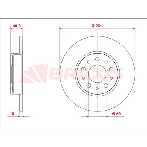 Fren Diski Fiat Egea 1.6 MJT, Cross, 500L Arka - 251 MM