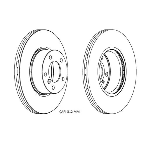 Fren Diski Bmw 1 Seri, 3 Seri E90, E93 Ön - 312 MM - AP