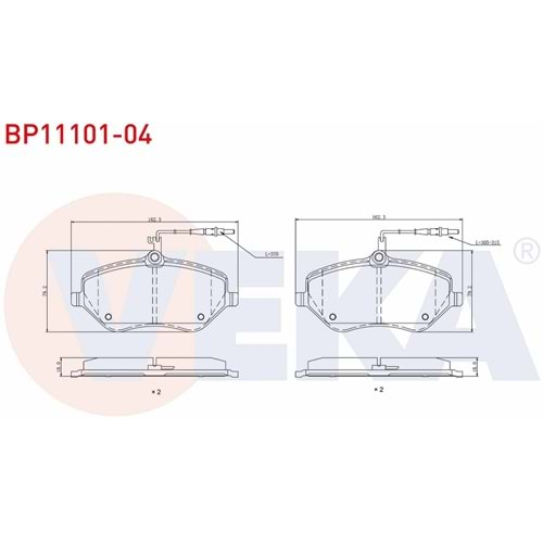 Disk Balata Peugeot 407, 607, Citroen C6, C5 Ön - VEKa