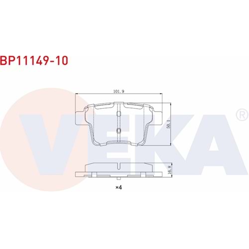 Disk Balata Ford Mondeo III 2.0i 16v Arka - VEKa