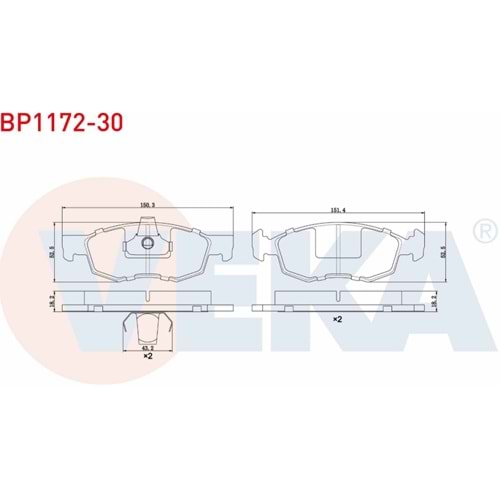 Disk Balata Fiat Doblo (119,223) 1.9, Dacia Logan 1.5 Ön - VEKa