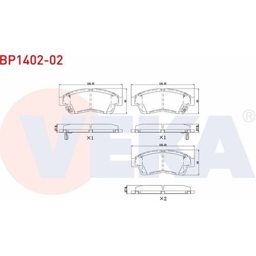 Disk Balata Toyota Corolla 1,6, Rav 4, Carina E Ön - VEKa