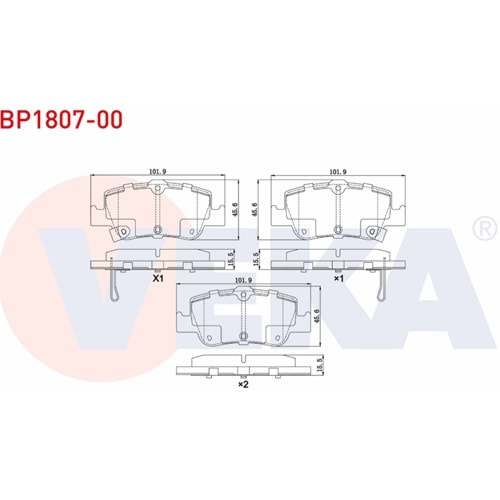 Disk Balata Toyota Auris 07-15 1.4 D4D, Auris 1,6 Arka - VEKa