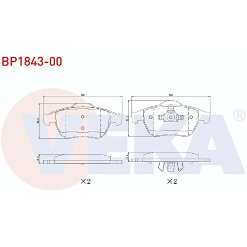 Disk Balata Renault Megane II, Laguna II Sedan Ön - VEKa