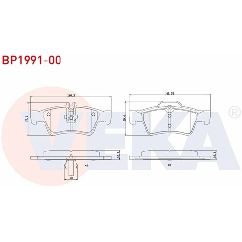 Disk Balata Mercedes E Serisi, S Serisi, SL, CLS Arka - VEKa