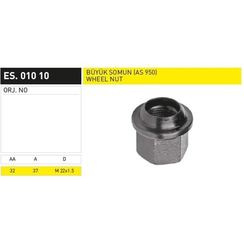 BİJON SOMUNU M22x1,5 DİŞ HAVŞALI - EKER