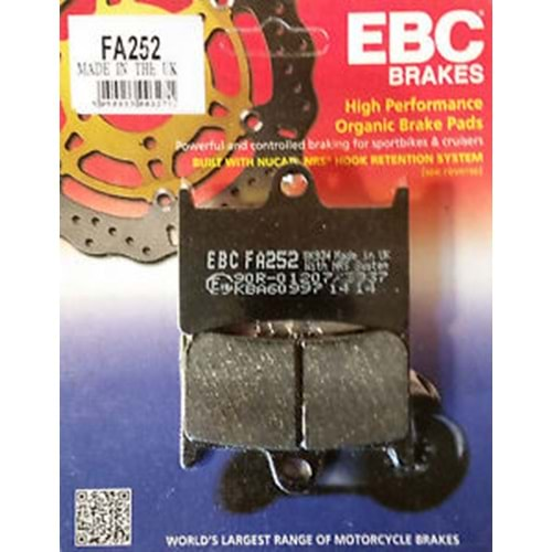 EBC FA252 ORGANİK BALATA ÖN MT07, MT09, YZFR1, FZ1, FZ6, SXR700