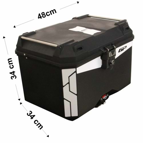 GP Kompozit Universal 45 lt Plastik Motosiklet Çantası Siyah