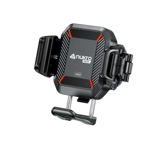 Nukrotech M33 Titreşim Modüllü Telefon Tutucu Gidon/Ayna Bağlantılı
