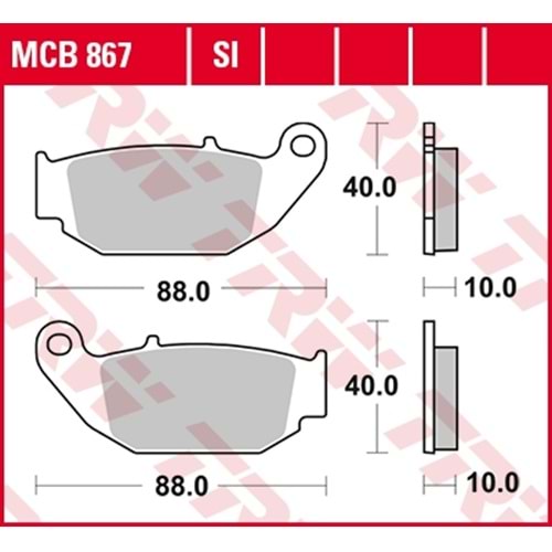 TRW MCB867SI SİNTERLİ BALATA ARKA CBR 125 R, CRF 250 RALLY, CRF 250 L, MSX 125