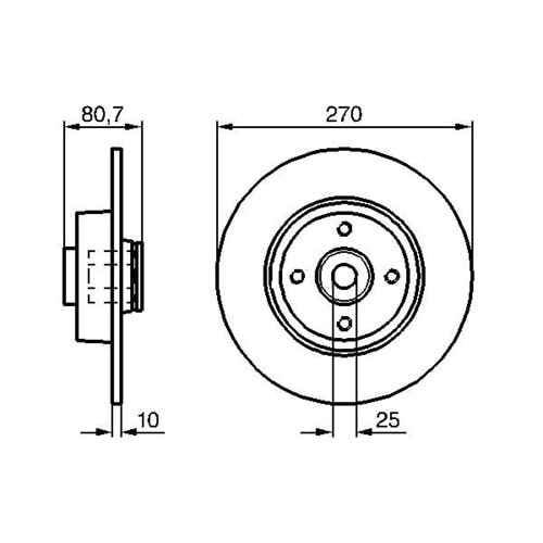 Fren Diski Renault Megane, Scenic Rulmanlı abs li Arka - 270 mm