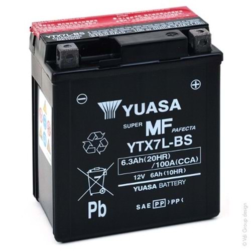 YUASA YTX7L-BS 12V-6 AMPER 100 CCA BAKIMSIZ AKÜ
