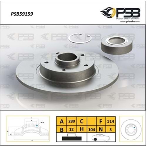 Fren Diski Renault Trafic, Opel Vivaro Arka - 280 mm -