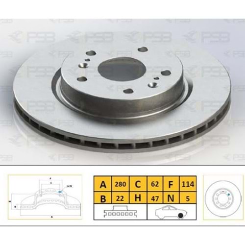 Fren Diski Suzuki SX4 S Cross 13>, Suzuki Vitara 1.4, 1.6 15> Ön - 280 MM