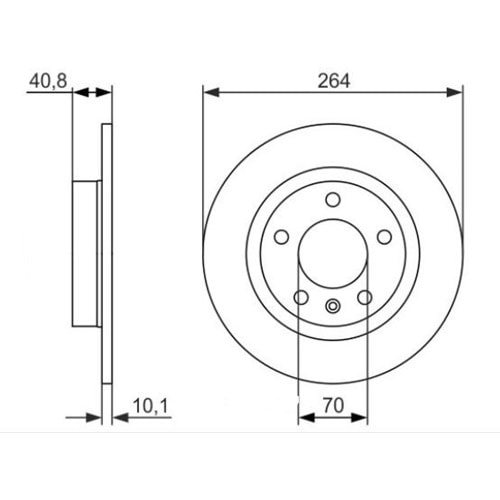Fren Diski Opel Corsa E , Corsa D, Adam Arka - 264 MM - VEKA